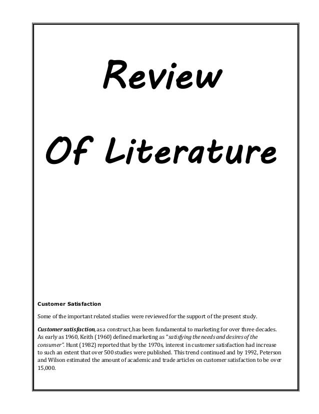 Review literature customer satisfaction airtel